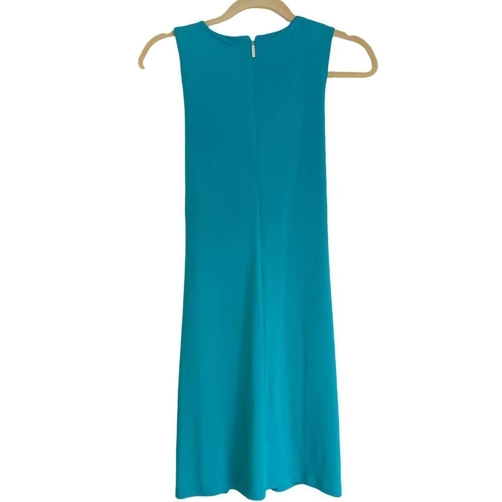 Michael Kors Cross Front Shift Dress Sleeveless Teal Blue Women's Size XS
